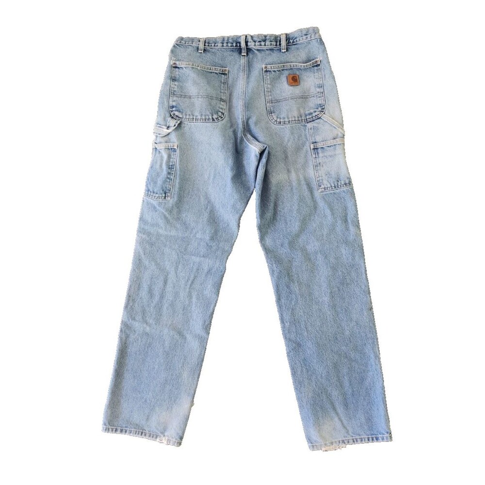 Carhartt Original Fit Carpenter Jeans Mens 34x34 B237-DST Well Worn Faded